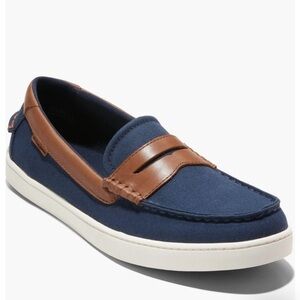Cole Haan 1928 Nantucket Navy Blue Penny Loafer Boat Shoe size 10.5 Men's EUC